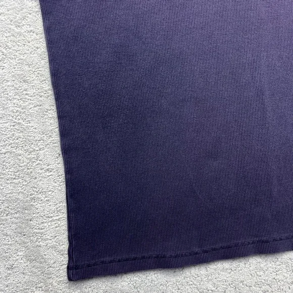 Lands End Thermal Shirt Mens XL Navy Purple Waffle Knit Long Sleeve Heavyweight - Picture 6 of 16